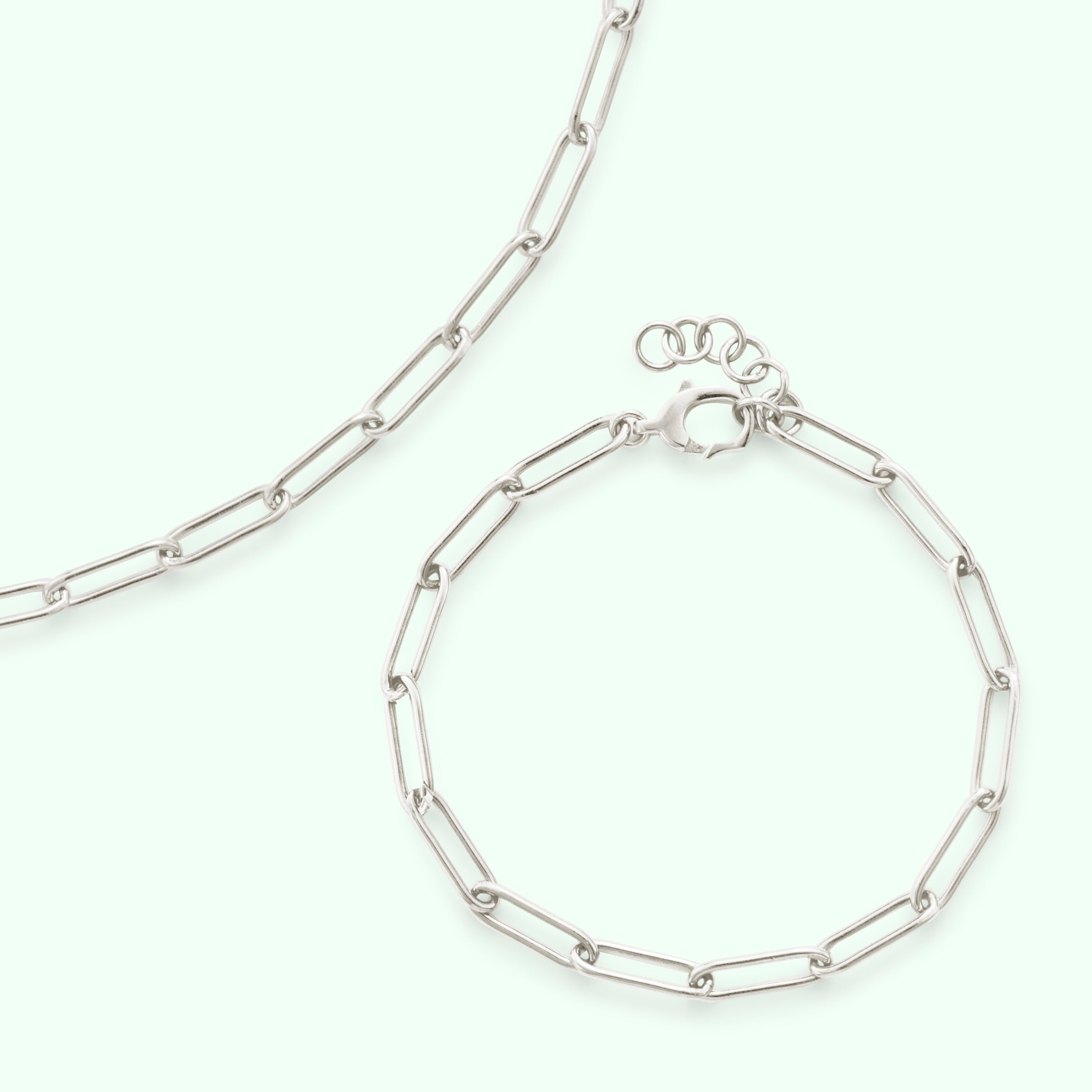 Paperclip Necklace & Bracelet Set