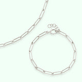 Paperclip Necklace & Bracelet Set