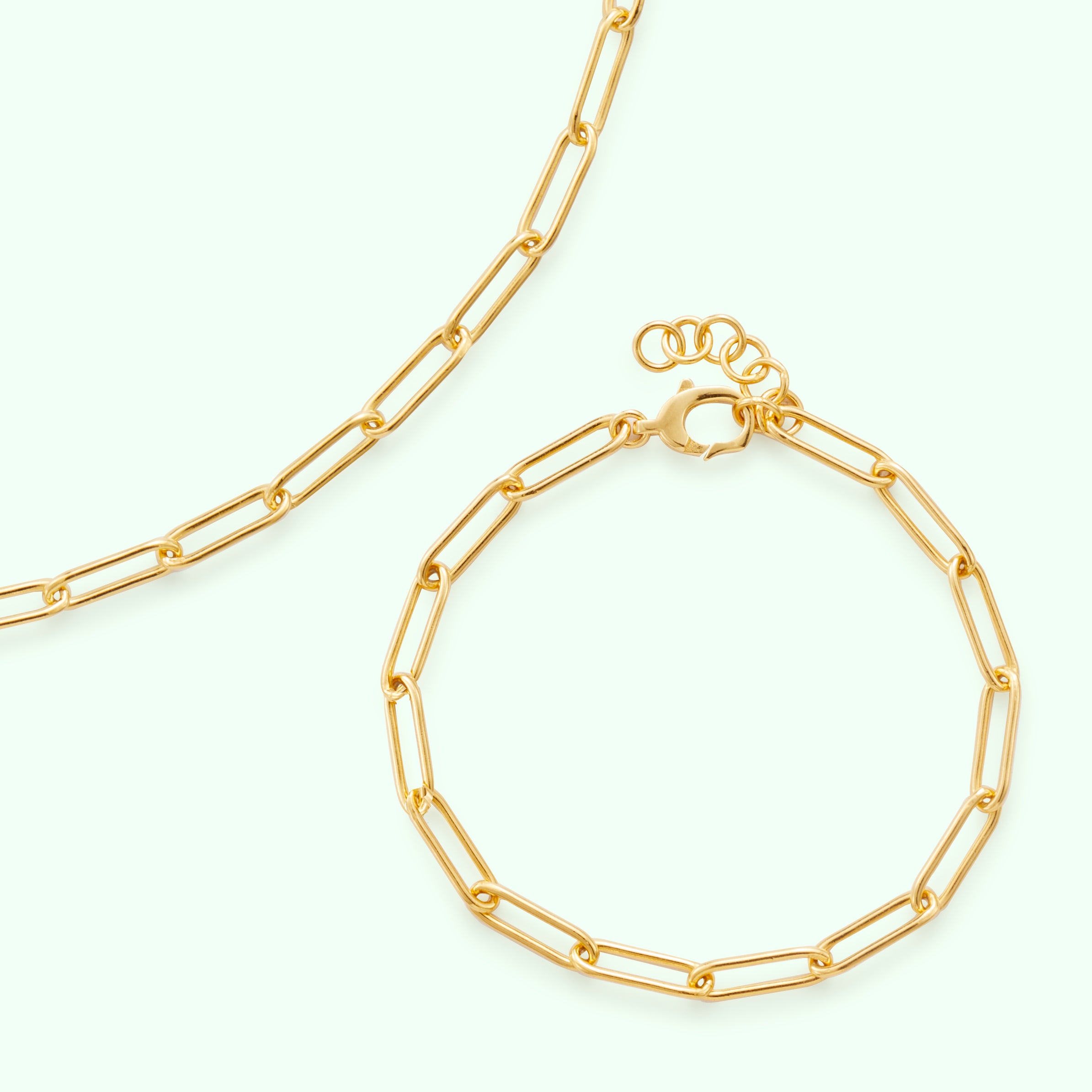 Paperclip Necklace & Bracelet Set