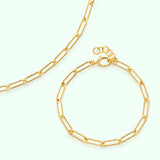 Paperclip Necklace & Bracelet Set