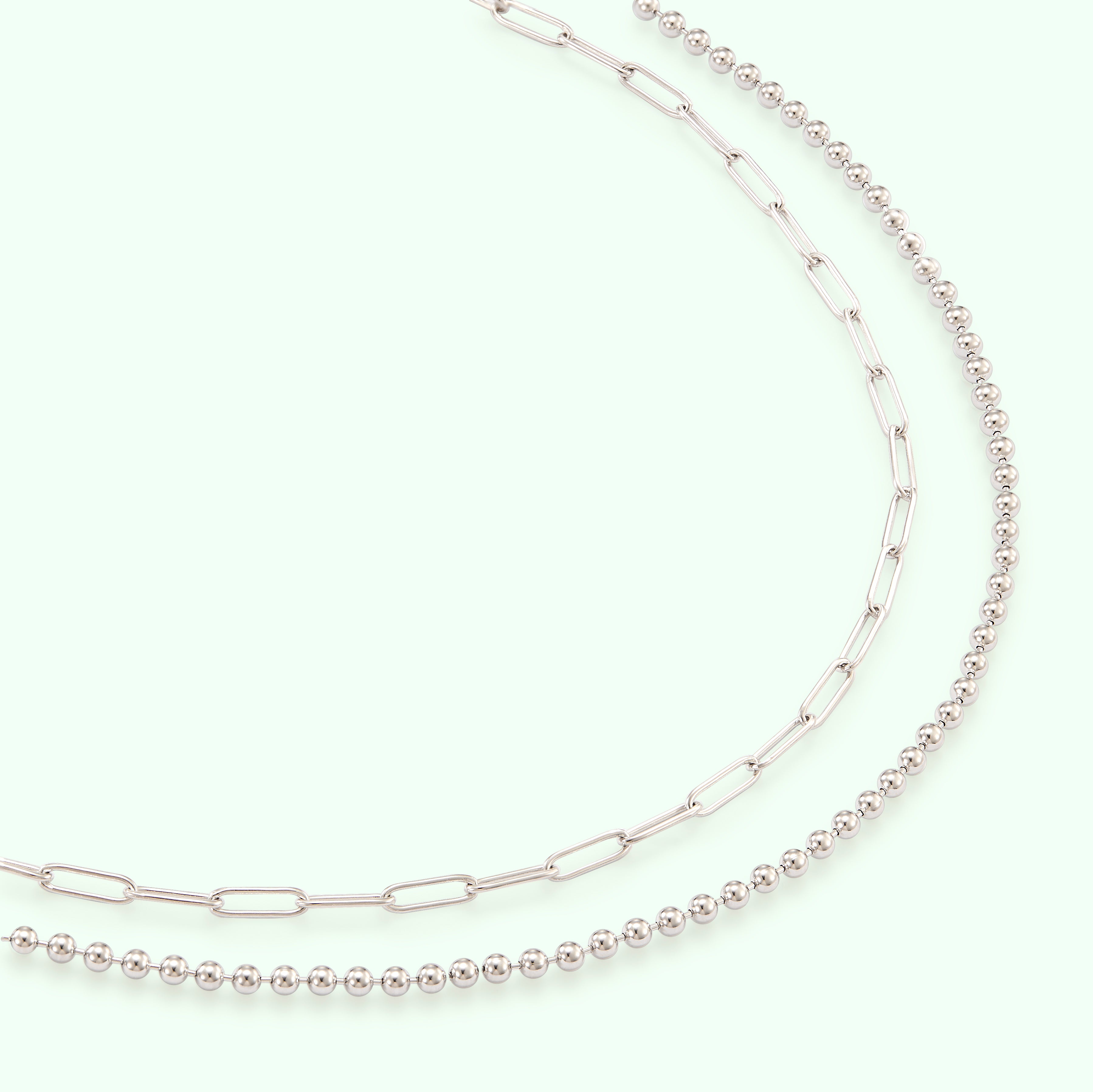 Sfera & Paperclip Necklace Set